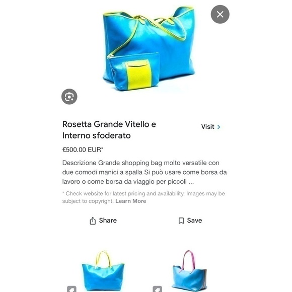 Sirni Pelletteria Roma Italy purse crossbody genuine leather large shopping bag - Picture 14 of 14